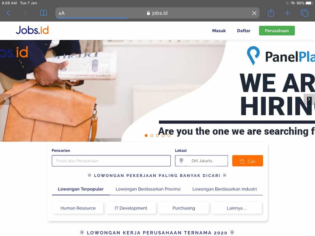 web lowongan kerja