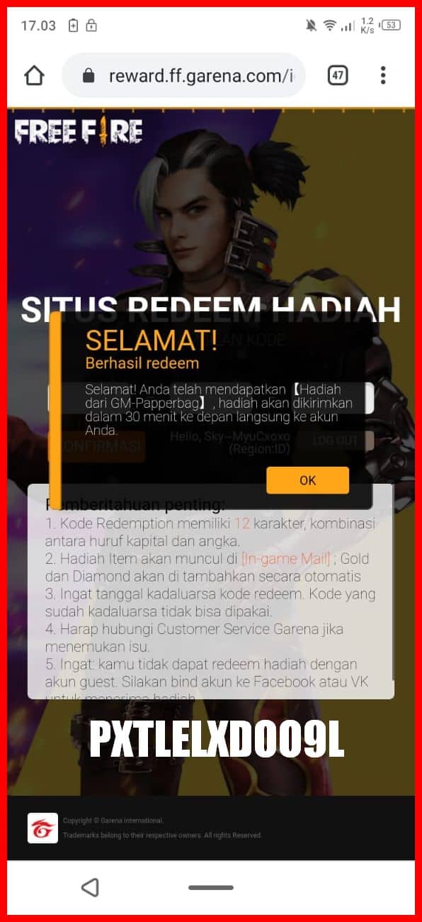 Tukar Kode Free Fire Reward Ff Garena Terbaru 2020